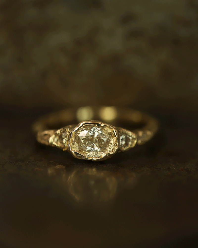 Armach 1.2ct Oval & Mixed Shape Diamond Organic Engagement Ring
