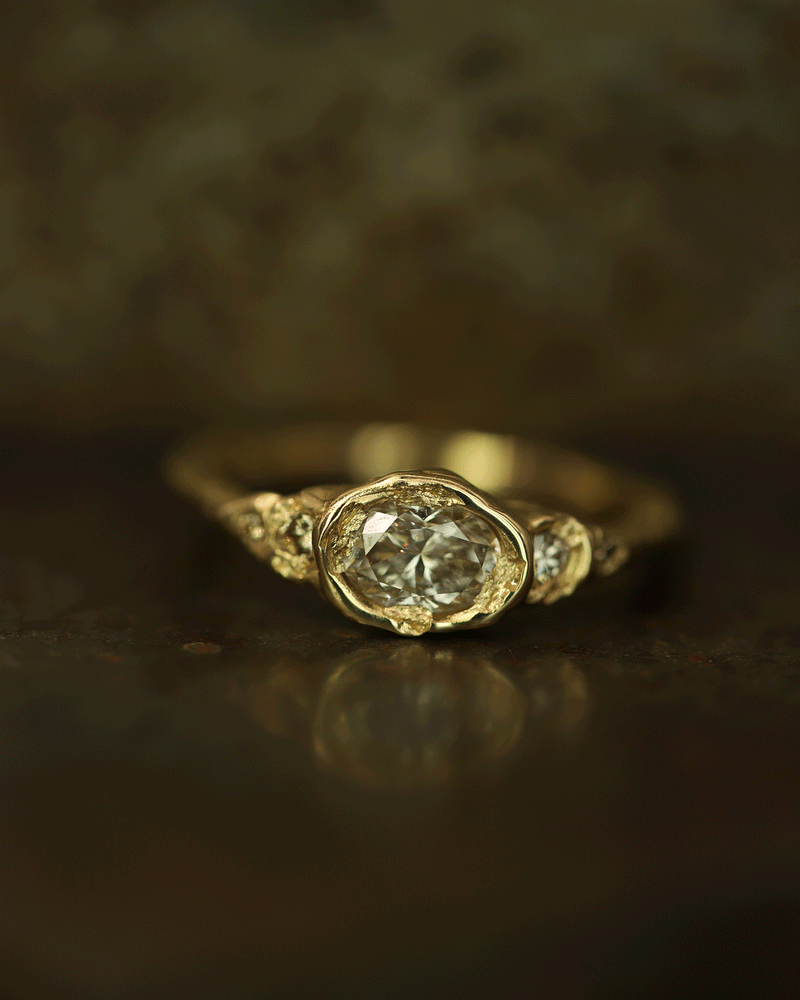 Armach 1.2ct Oval & Round Five Stone Diamond Organic Engagement Ring