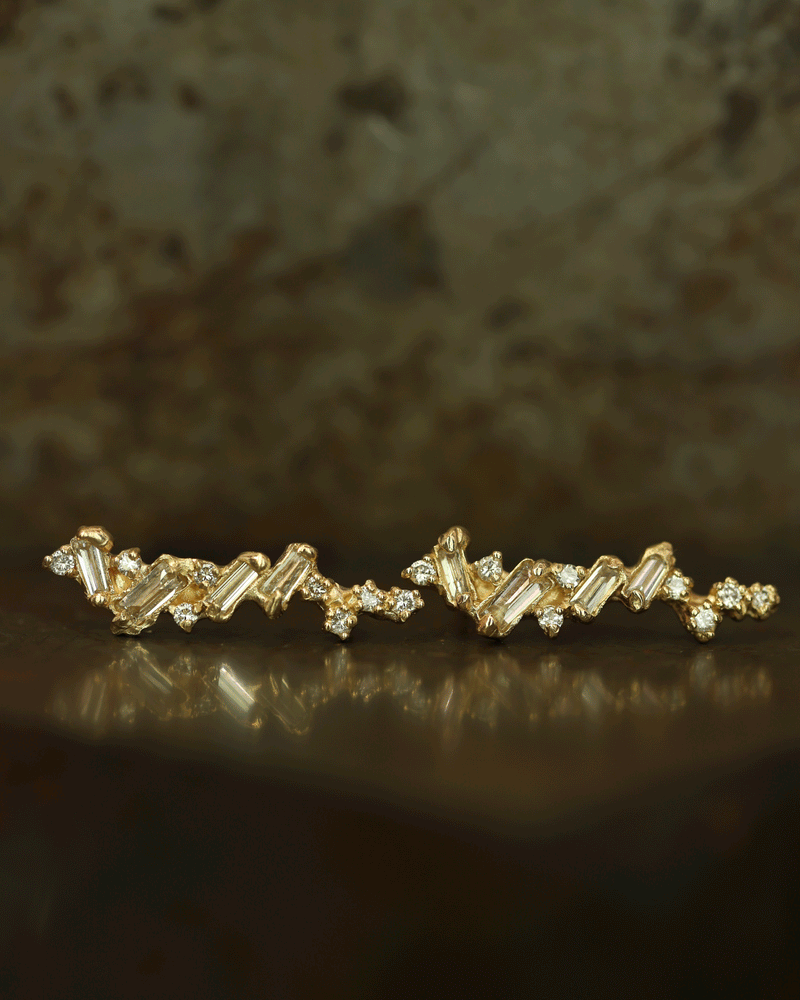 Armach Mixed Diamond Scatter Large Stud Earrings