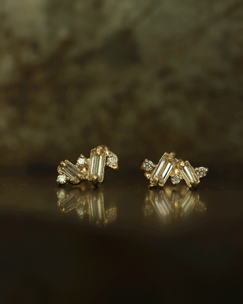 Armach Mixed Diamond Scatter Medium Stud Earrings