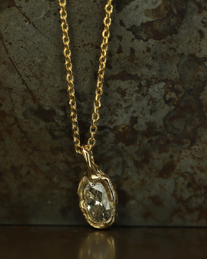 Armach 1.6ct Salt & Pepper Diamond Nugget Pendant Necklace