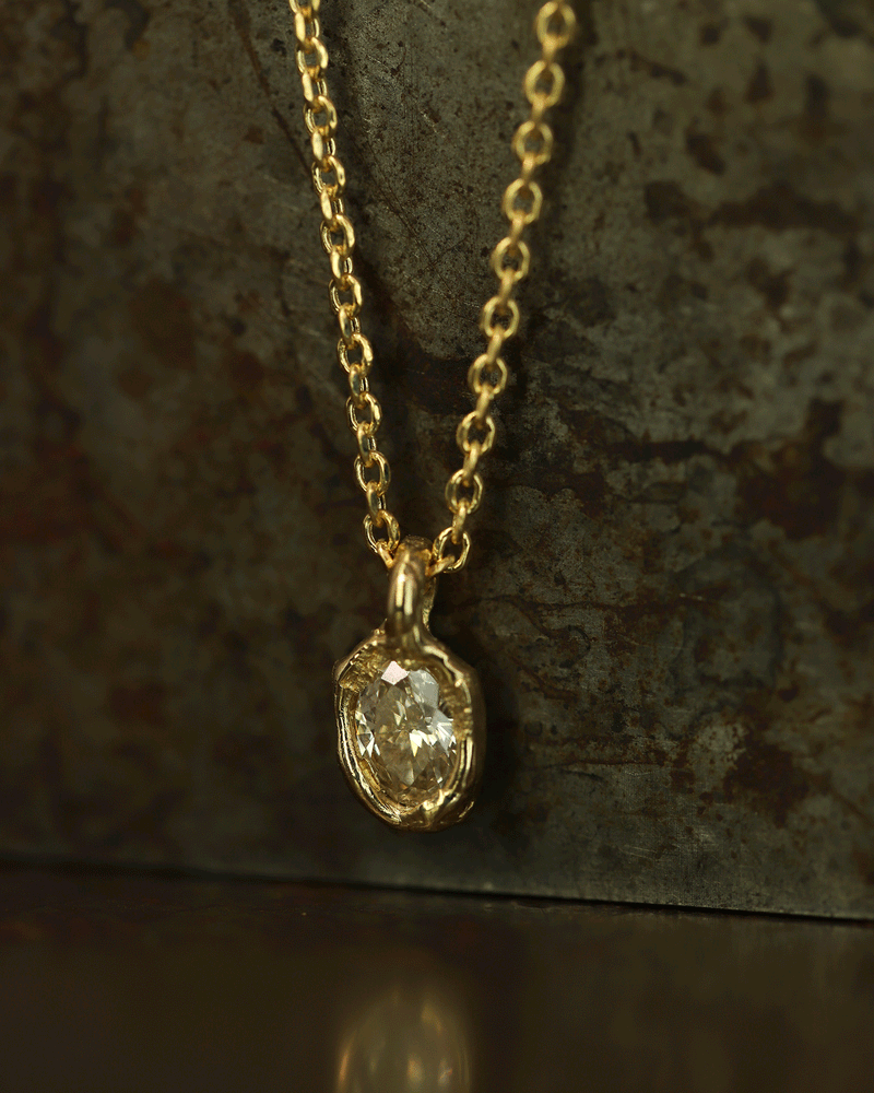 Armach 0.8ct Champagne Diamond Nugget Pendant Necklace