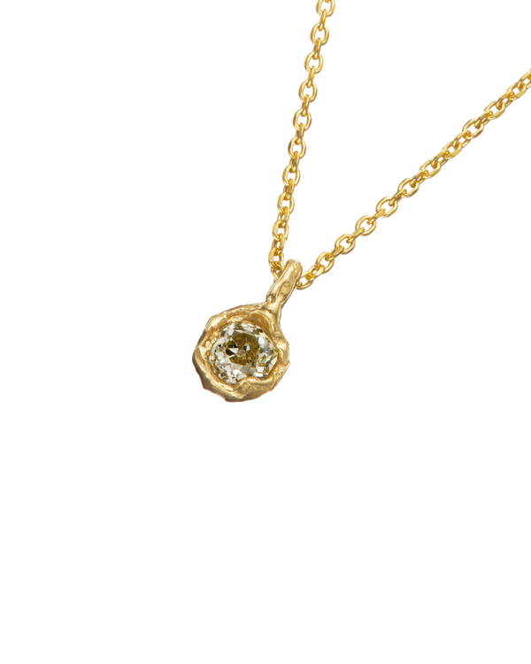 IV 1ct Old Cut Diamond Nugget Pendant Necklace