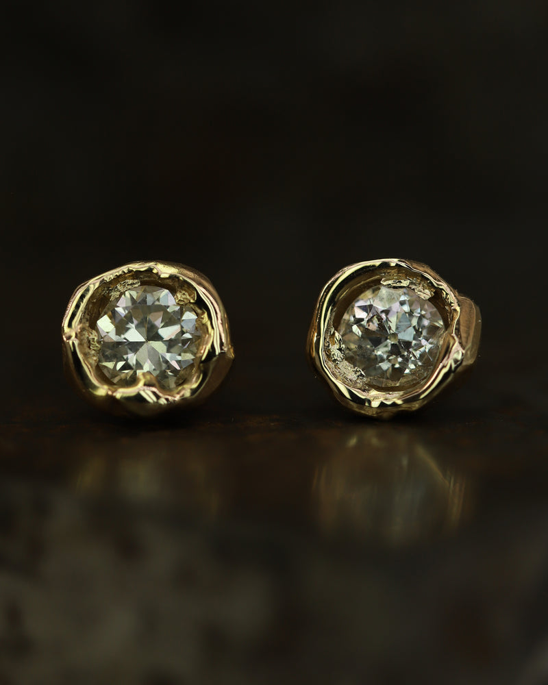 IV 1.2ct Old Cut Diamond Stud Earrings