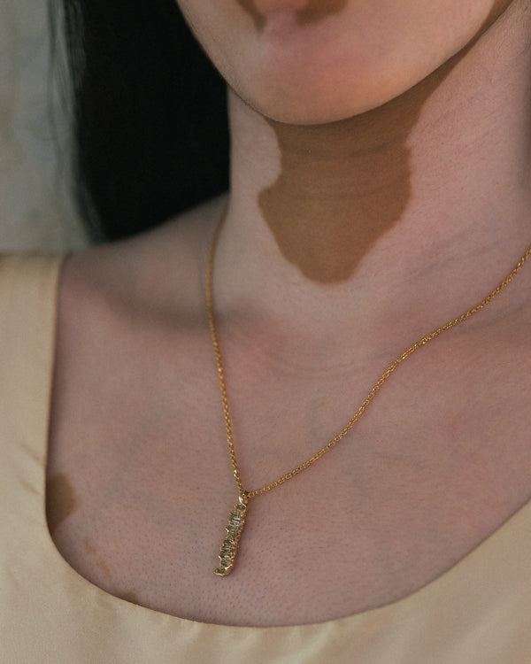 X Lemon Baguette Diamond Scatter Extra Large Pendant Necklace