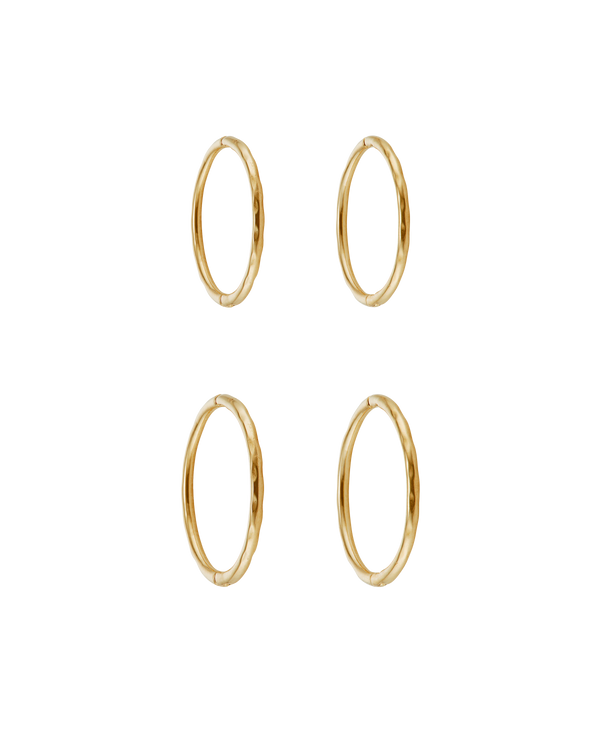 LI Hammered Clicker Hoop Earrings