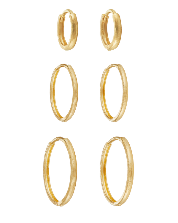 LI Textured Hoop Earrings