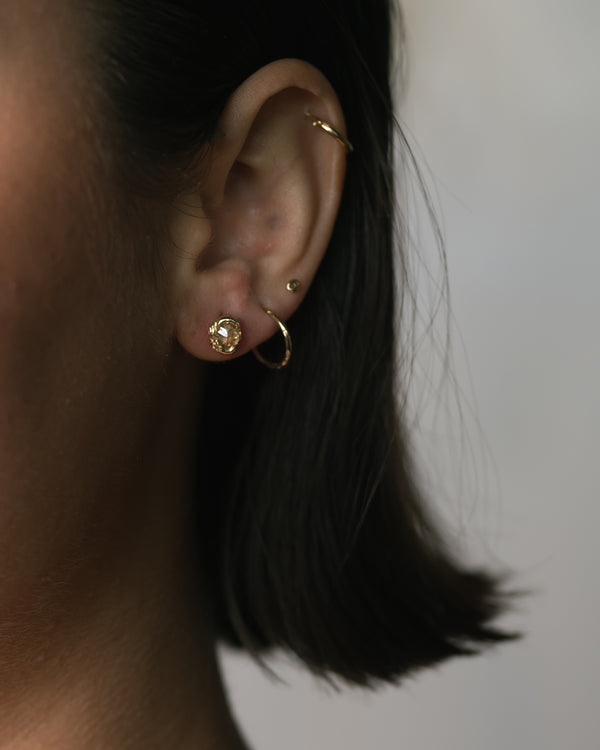 LI 10mm Hammered Clicker Hoop Earrings