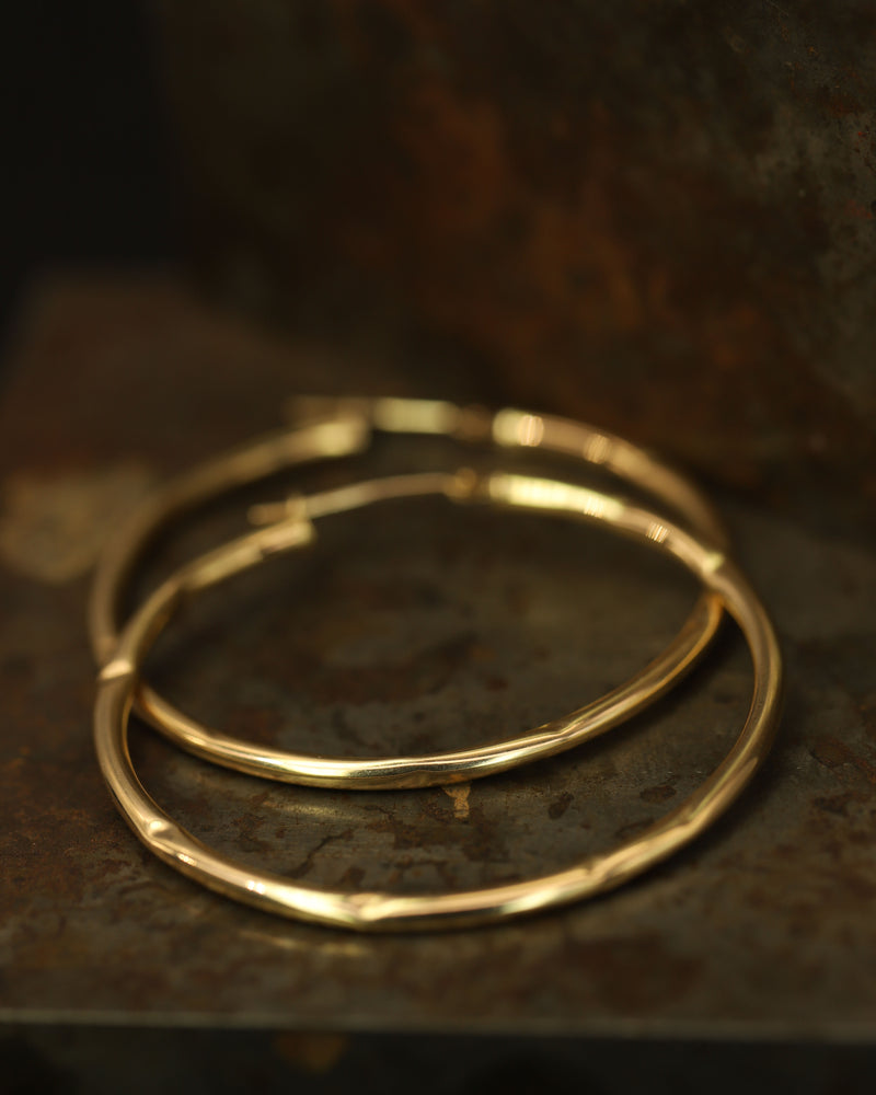 LI 40mm Wide Crush Hoop Earrings