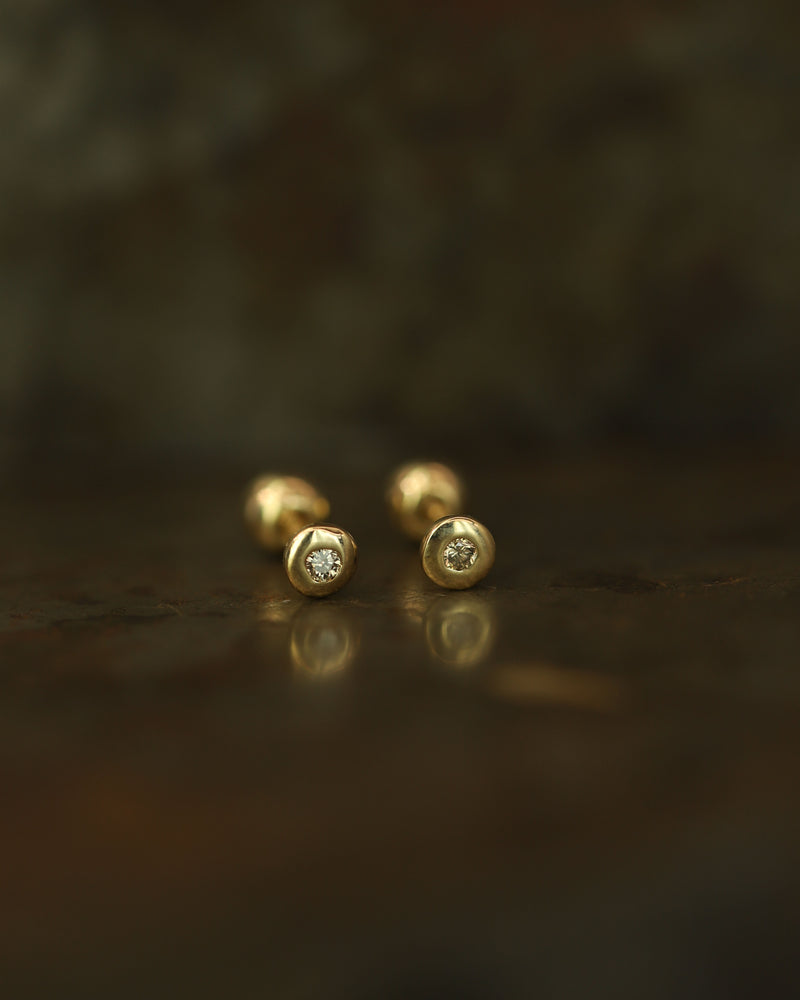 LII White Diamond Mini Stud Earrings