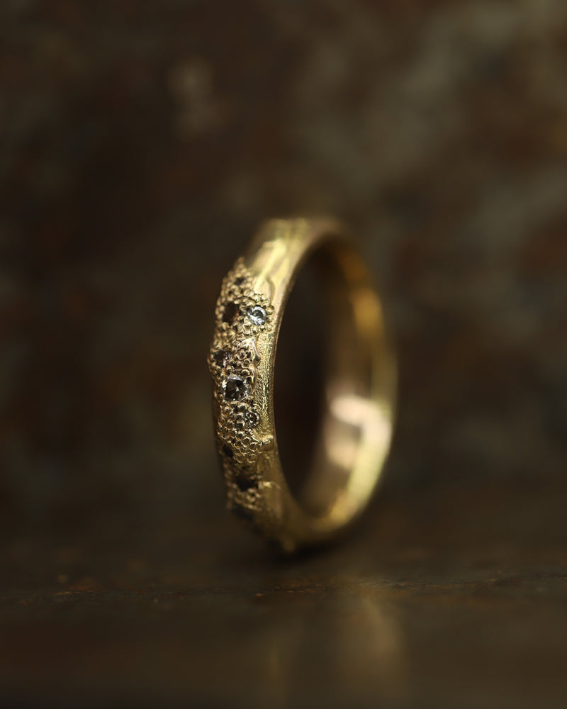 LX 4mm Champagne Diamond Scatter Ring