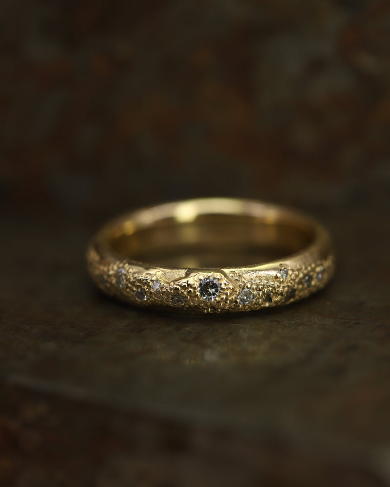 LX 4mm Champagne Diamond Scatter Ring