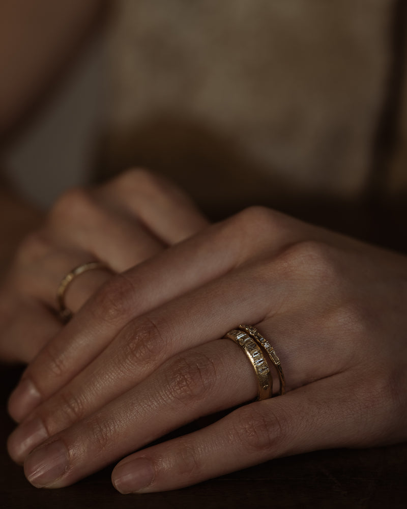 X 1.8mm Soft White Diamond Half Eternity Scatter Ring