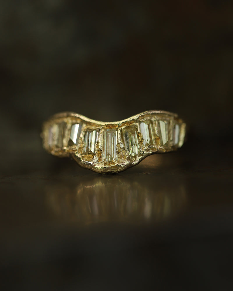 LX Lemon Baguette Diamond V Shape Scatter Ring