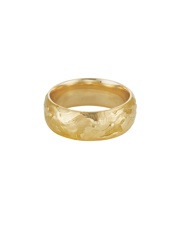 LXV 8mm Gold D Shape Wedding Band