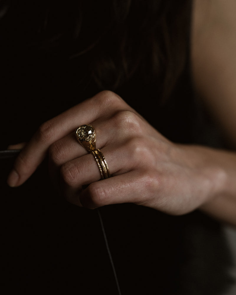 LXI 1mm Gold Wrapped Wedding Band