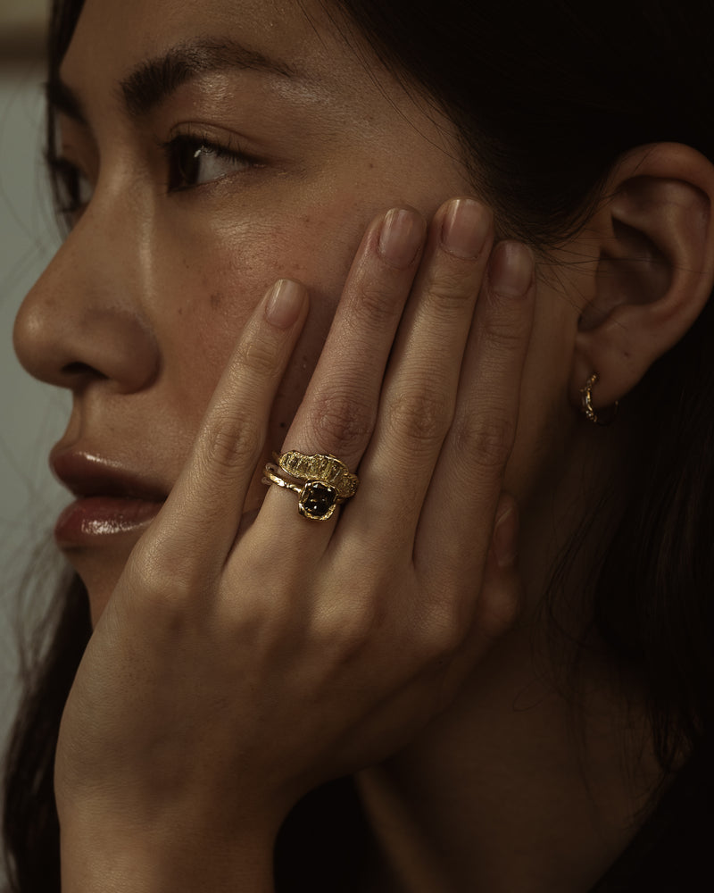 LX Lemon Baguette Diamond V Shape Scatter Ring
