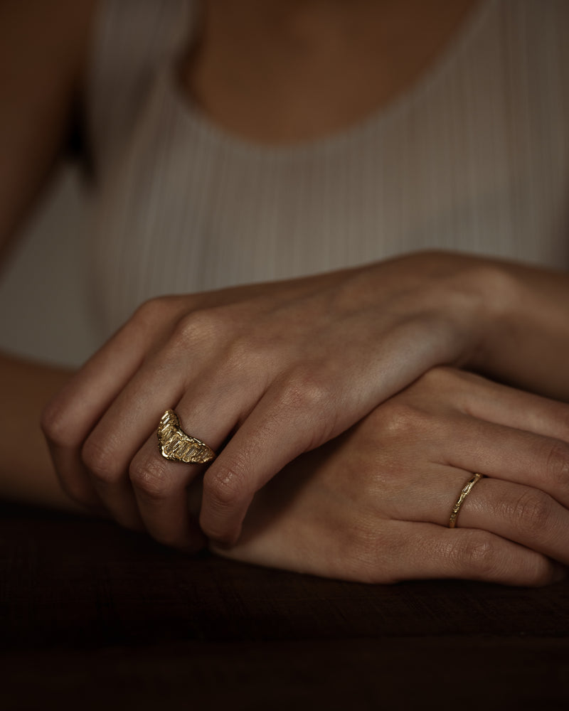 LX Lemon Baguette Diamond Extra Large V Shape Scatter Ring
