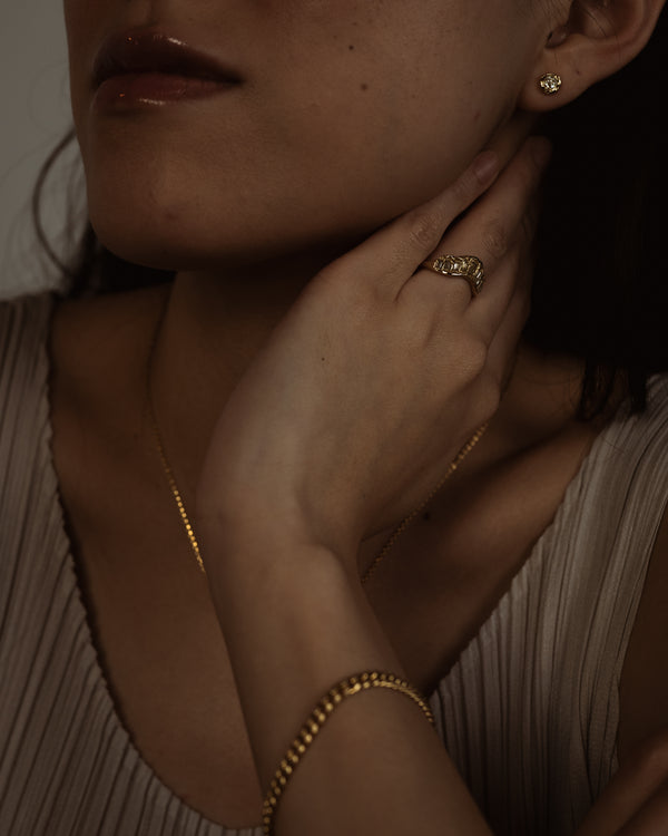 LXI OOAK Pastel Baguette Diamond V Shape Scatter Ring