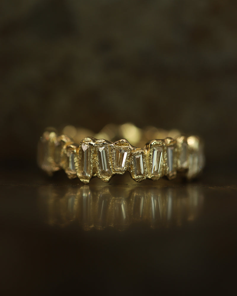 X Molten White Baguette Diamond Eternity Scatter Ring