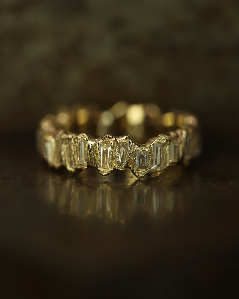 X Molten White Baguette Diamond Eternity Scatter Ring