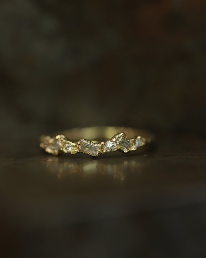 V 1.8mm White Diamond Half Eternity Scatter Ring