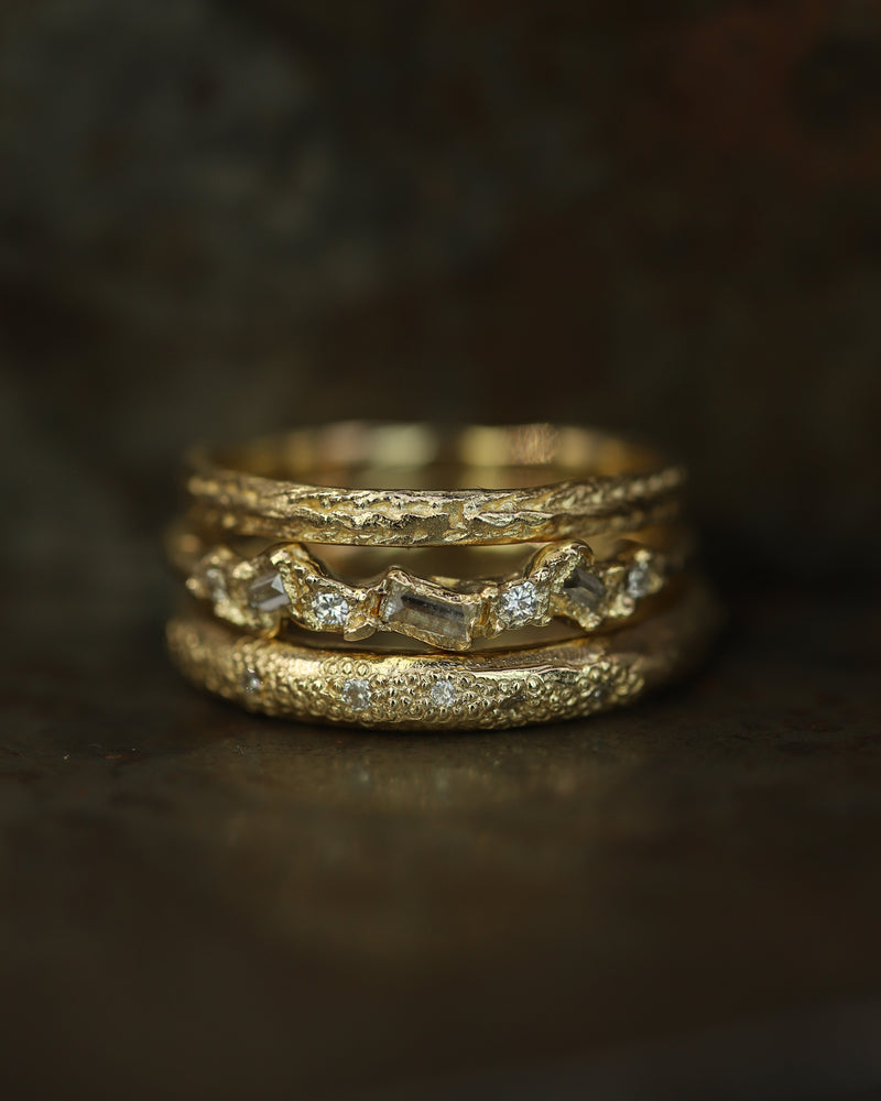 V 1.8mm White Diamond Half Eternity Scatter Ring