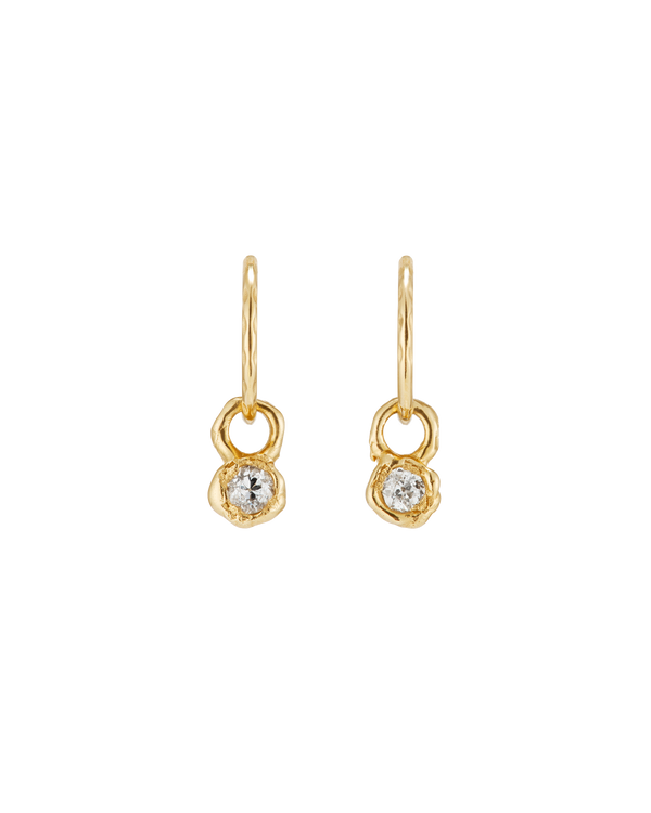 X 0.5ct Old Cut Diamond Drops | LI 10mm Hammered Clicker Hoop Earrings