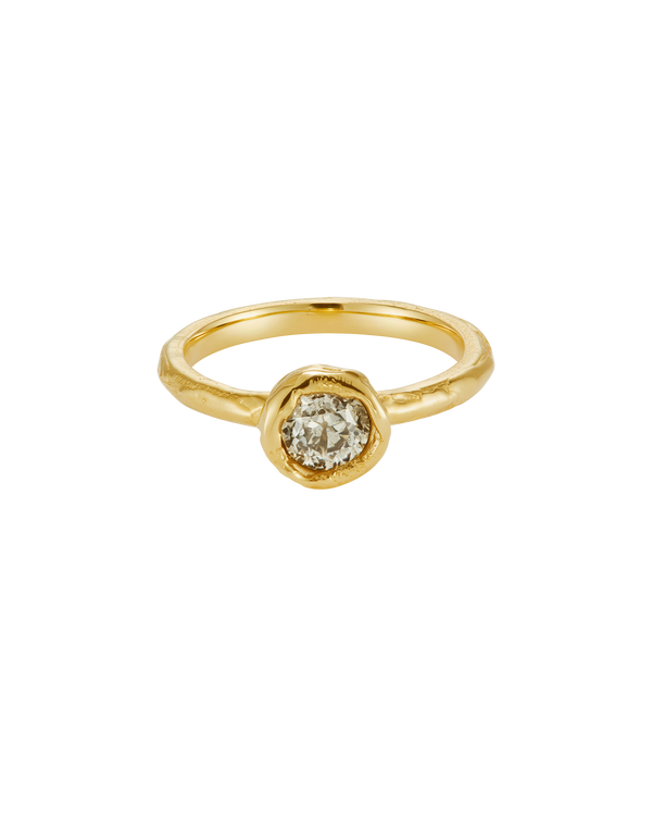 X 0.75ct Old Cut Champagne Diamond Organic Engagement Ring