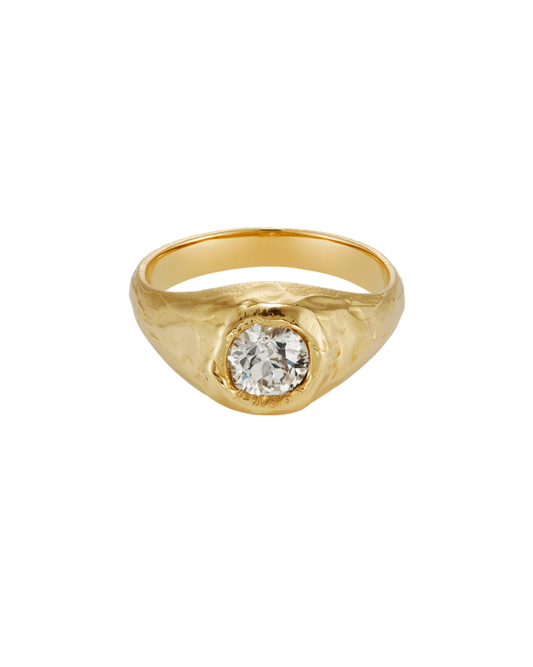 X 1ct Old Cut Diamond Engagement Signet Ring