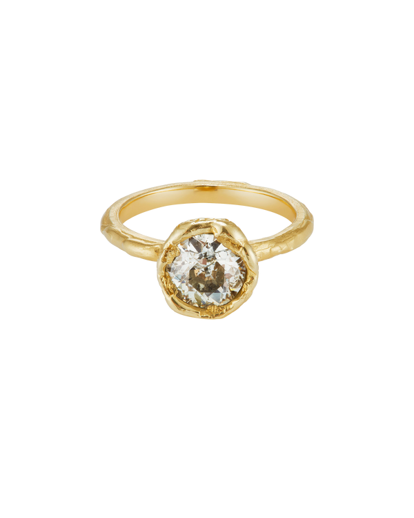 X 2ct Old Cut Diamond Organic Engagement Ring