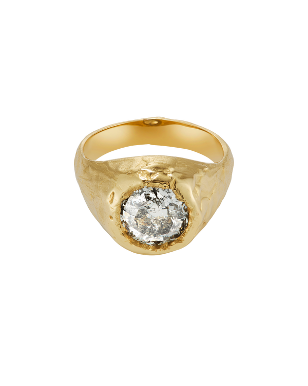 X 3ct Old Cut Diamond Engagement Signet Ring