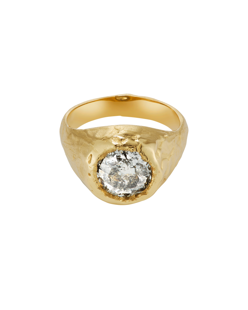 X 3ct Old Cut Diamond Engagement Signet Ring