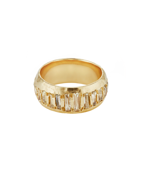 X 9mm Lemon Baguette Diamond Half Eternity Scatter Ring