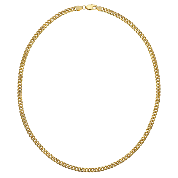 X Gold Curb Link Chain Necklace