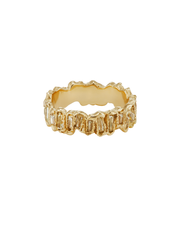 X Molten Lemon Baguette Diamond Eternity Scatter Ring