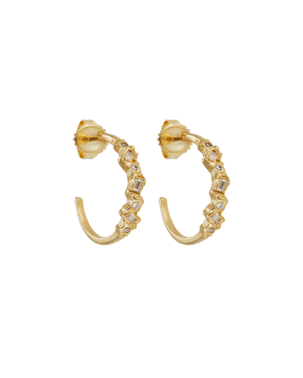 X Legacy Mixed Diamond Large Scatter Hoop Earrings