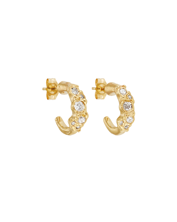 X Old Cut Diamond Scatter Hoop Earrings