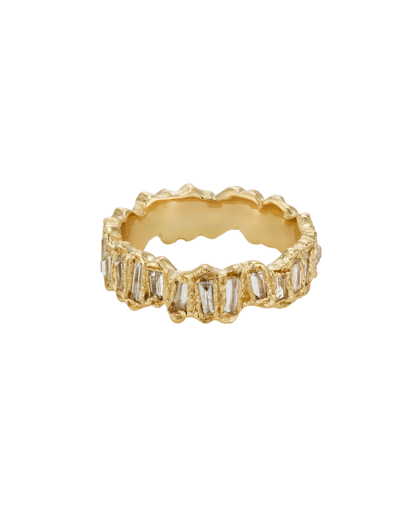 X Molten White Baguette Diamond Eternity Scatter Ring