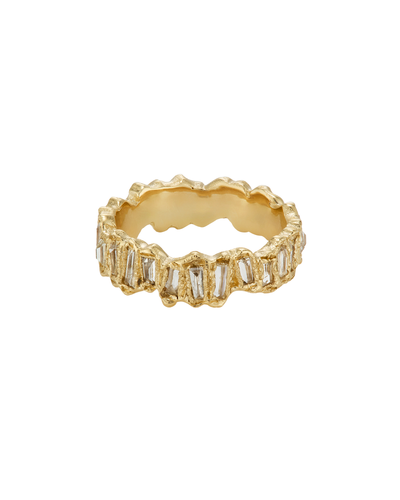 X Molten White Baguette Diamond Eternity Scatter Ring