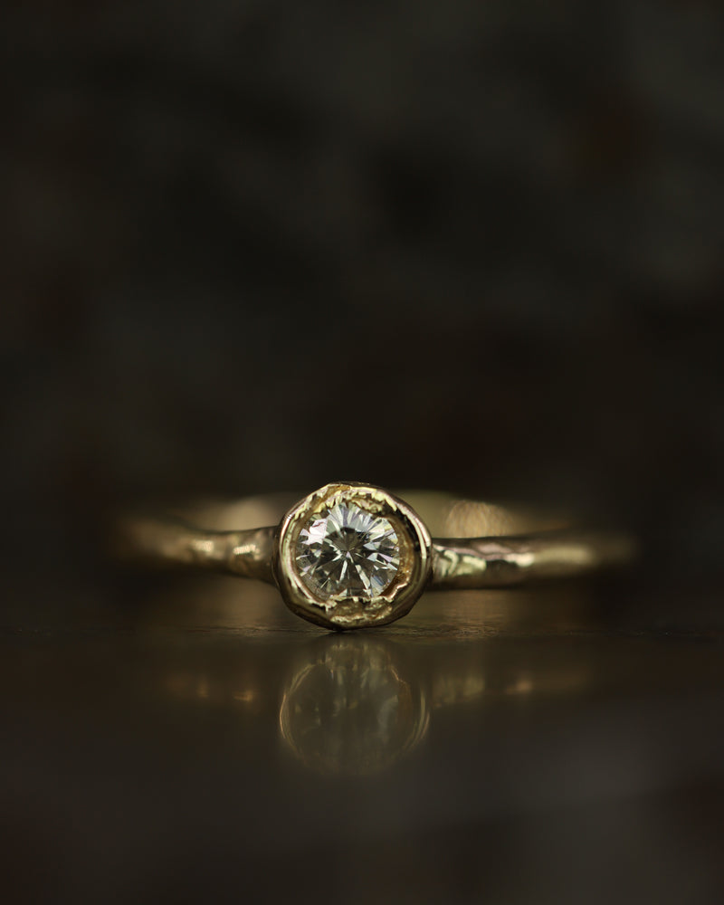 X 0.5ct White Diamond Organic Engagement Ring