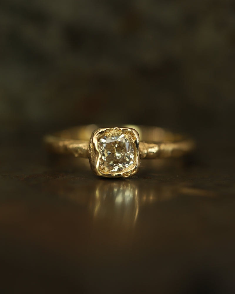 X 0.8ct Pale Champagne Diamond Organic Engagement Ring