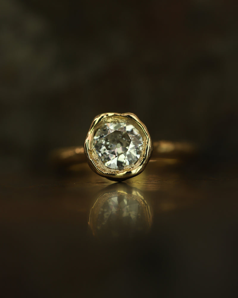 X 1.2ct Old Cut Diamond Organic Engagement Ring