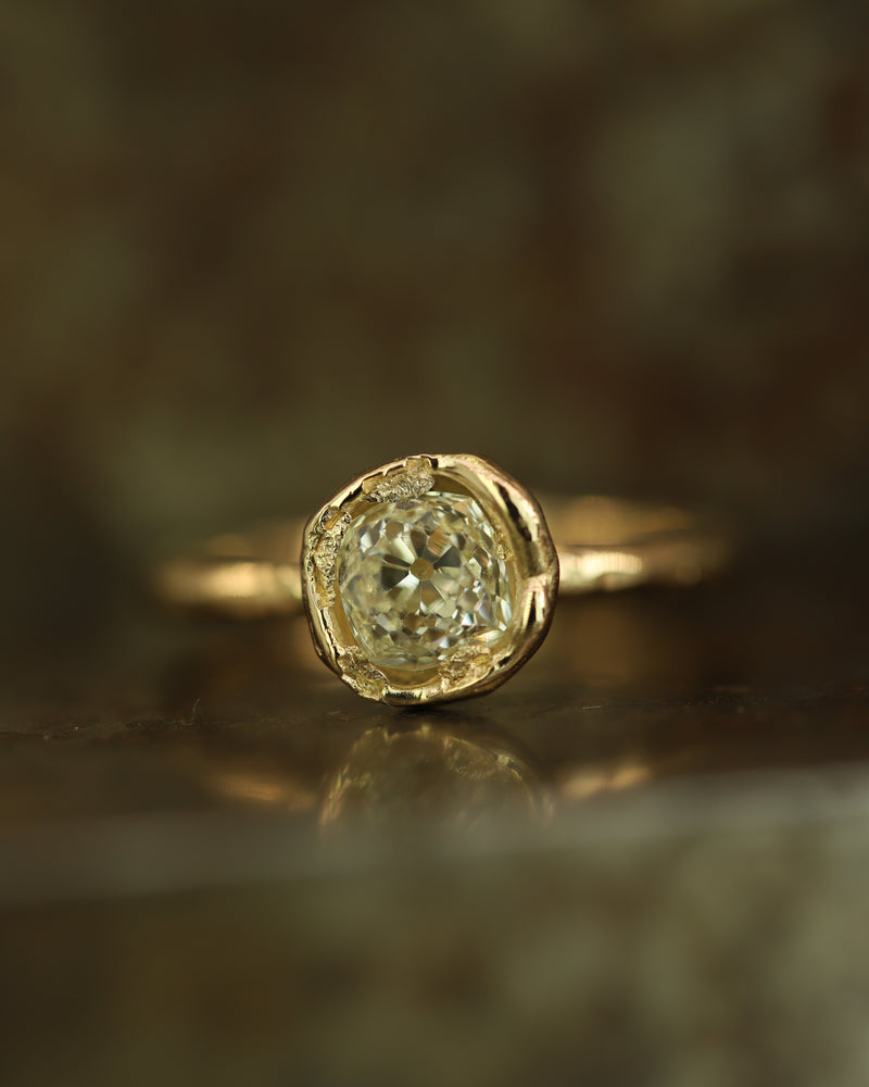 X 1.2ct Old European Cut Diamond Organic Engagement Ring