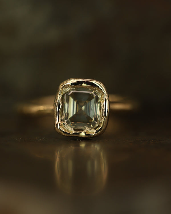 X 1.2ct Soft Green Diamond Organic Engagement Ring