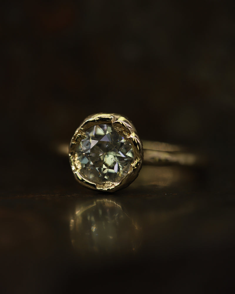 X 2ct Old Cut Diamond Organic Engagement Ring