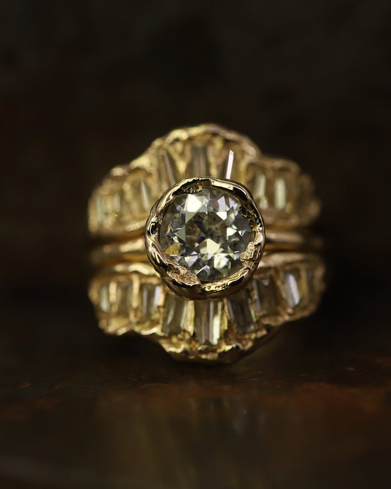X 2ct Old Cut Diamond Organic Engagement Ring