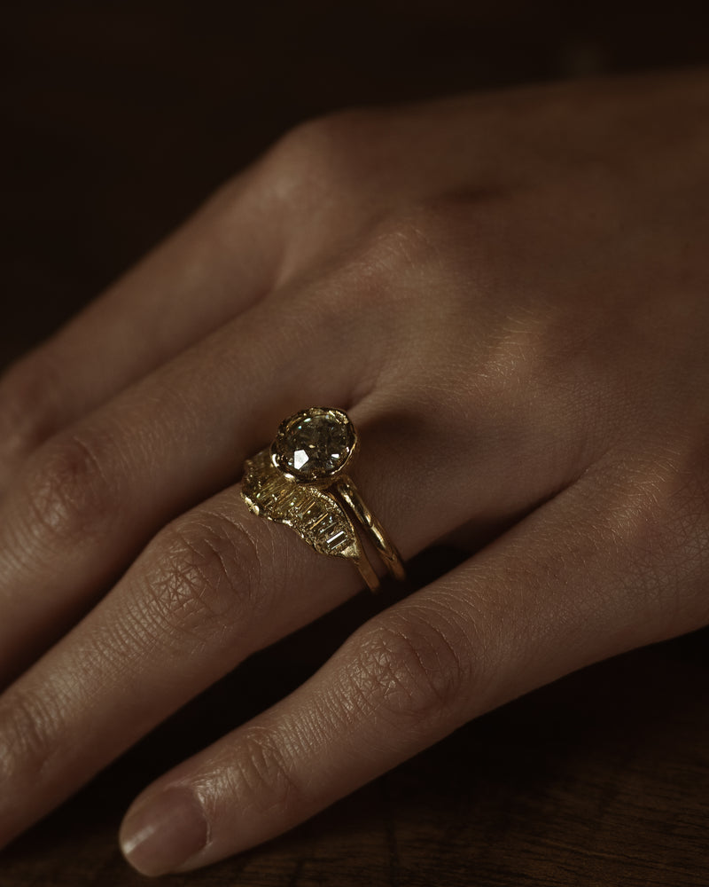 X 2ct Old Cut Diamond Organic Engagement Ring