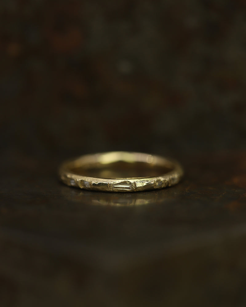 X 2mm White Baguette Diamond Scatter Ring