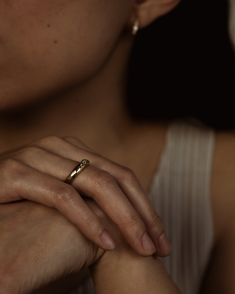 X 4mm Marquise Diamond Single Scatter Ring